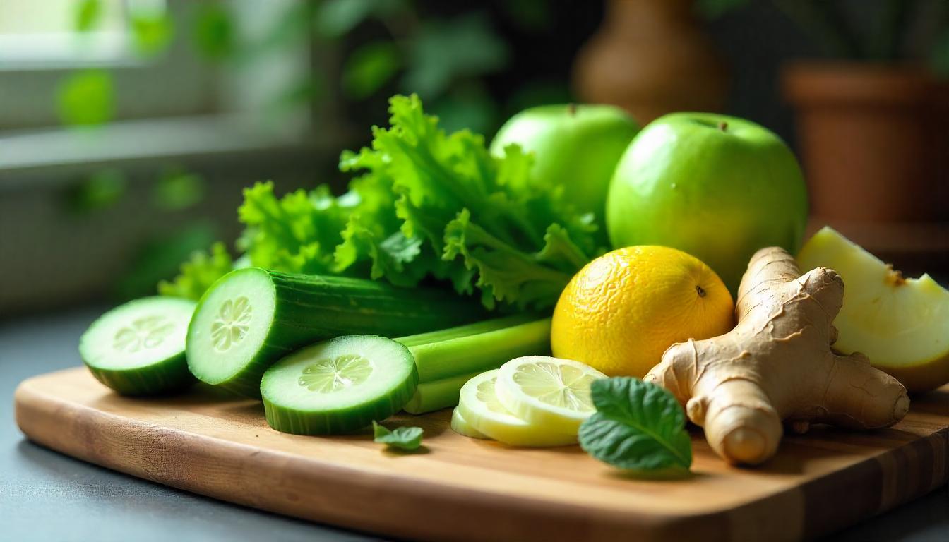 Ingrédients frais pour jus détox printaniers