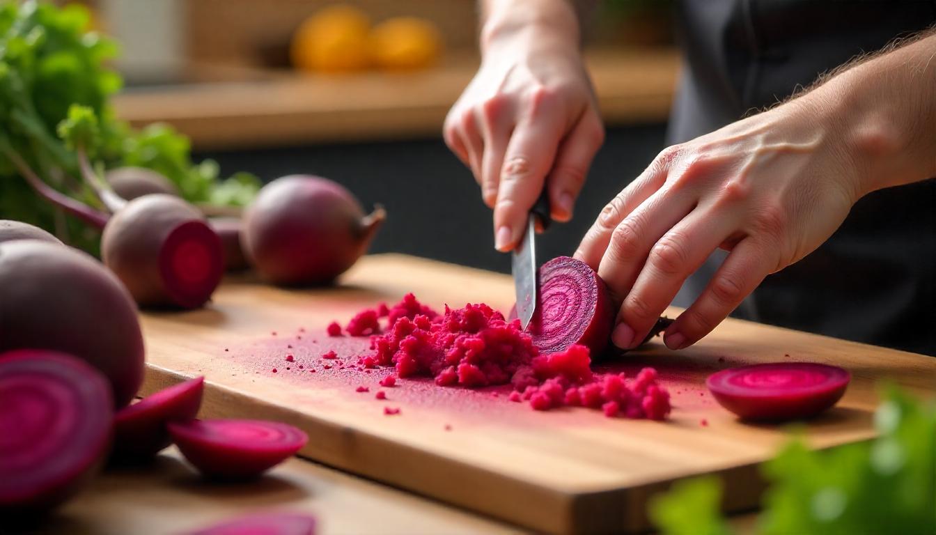 Préparation de betteraves pour diverses recettes