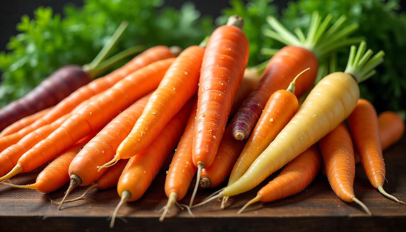 Différentes variétés de carottes colorées